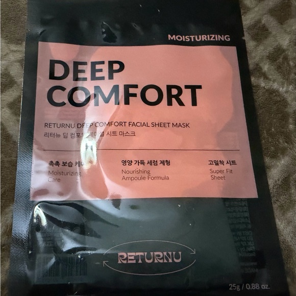 Returnu K Beauty Other - Returnu Deep Comfort Facial Sheet Mask - new; K Beauty; .88 oz - 5 for $25 sale